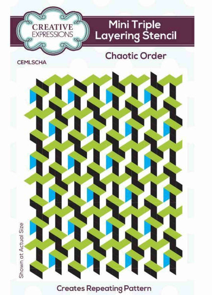 83164~ Mini Triple Layering Stencil ~ Chaotic Order