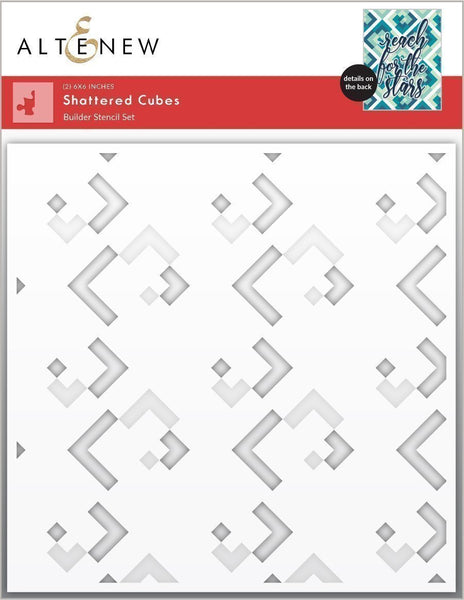 ALT6526 ~ Shattered Cubes Stencil Set