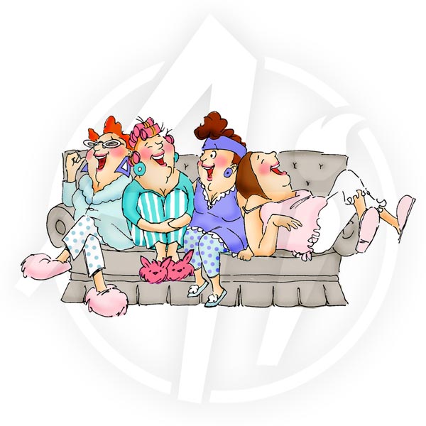 U4011 ~ Cling Stamp Girlfriends; Compfy on the Couch
