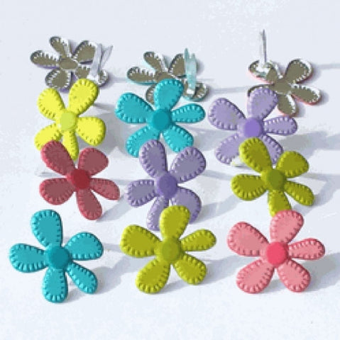 EOB-8873 Eyelet Outlet Brads ~ Stitched Flowers Bright